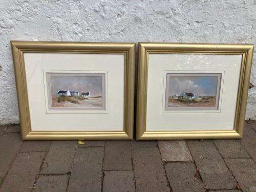 Paul Botes : Two Arniston paintings ( 45 x 40/ 19 x 14 cm )