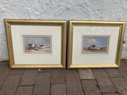 Paul Botes : Two Arniston paintings ( 45 x 40/ 19 x 14 cm )
