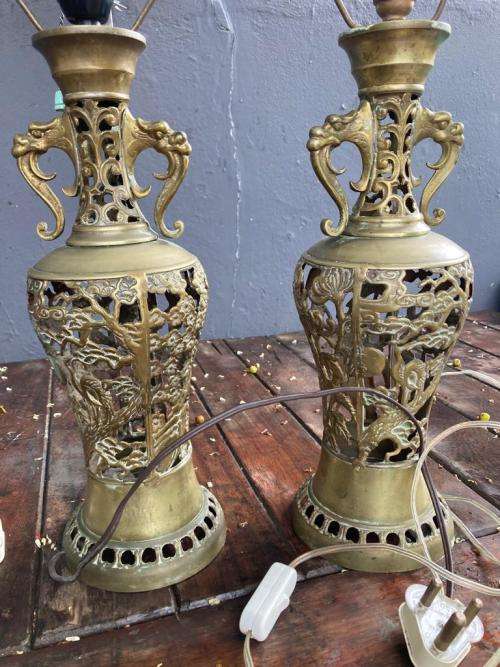 Pair of Brass Lamps ( 65 cm )