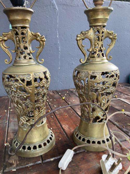 Pair of Brass Lamps ( 65 cm )