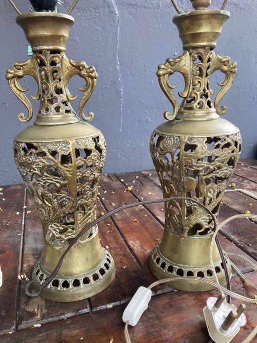 Pair of Brass Lamps ( 65 cm )