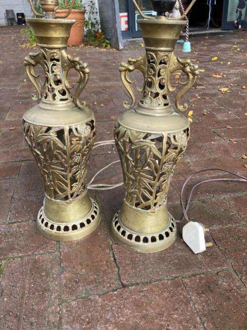 Pair of Brass Lamps ( 65 cm )