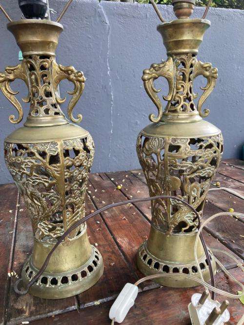 Pair of Brass Lamps ( 65 cm )
