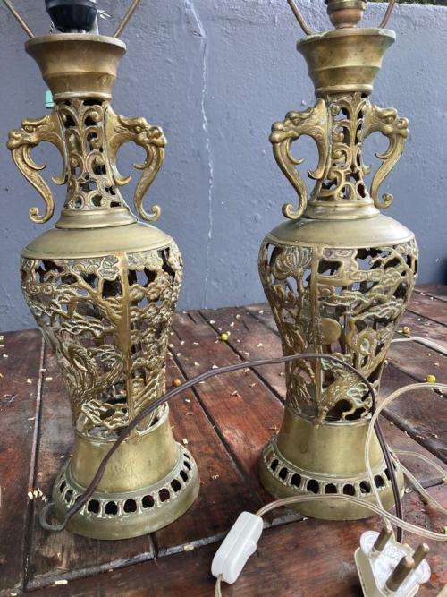 Pair of Brass Lamps ( 65 cm )