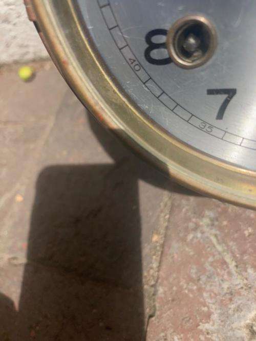 Brass German Ships Clock ( 19/14cm diameter)