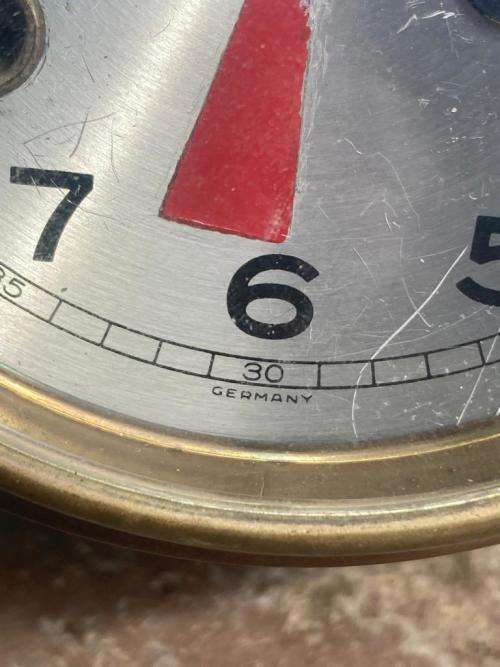 Brass German Ships Clock ( 19/14cm diameter)