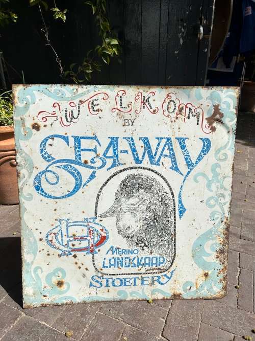 Original Handpainted Sign : Seaway Merino Stoetery ( 70 x 68 cm )