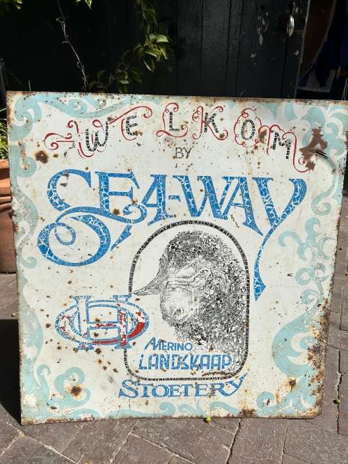 Original Handpainted Sign : Seaway Merino Stoetery ( 70 x 68 cm )
