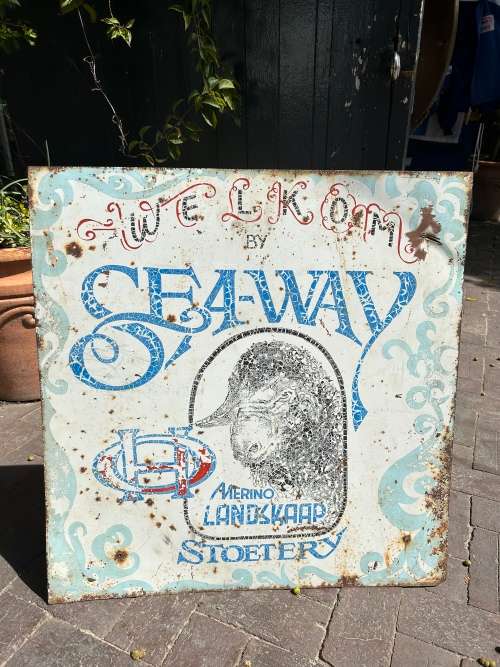 Original Handpainted Sign : Seaway Merino Stoetery ( 70 x 68 cm )