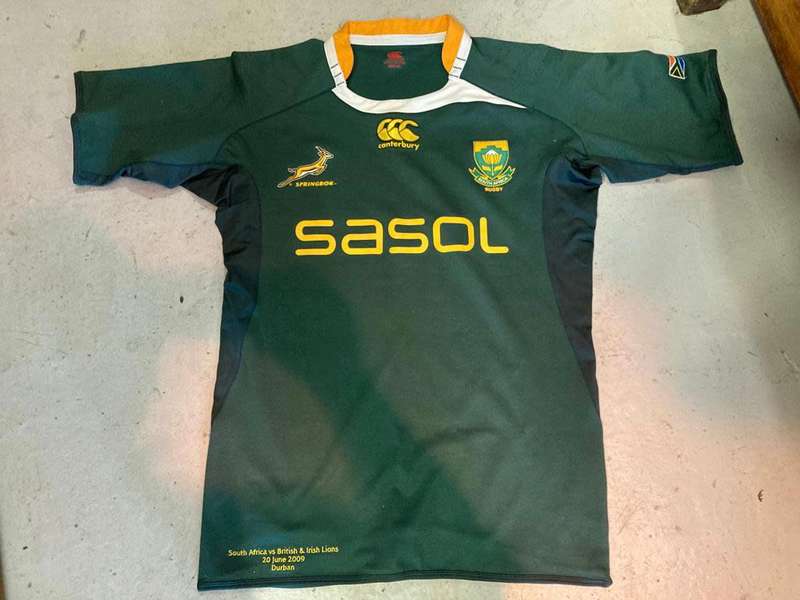 Rugby : Springbok Players Jersey vs British Lions 2009 , no number