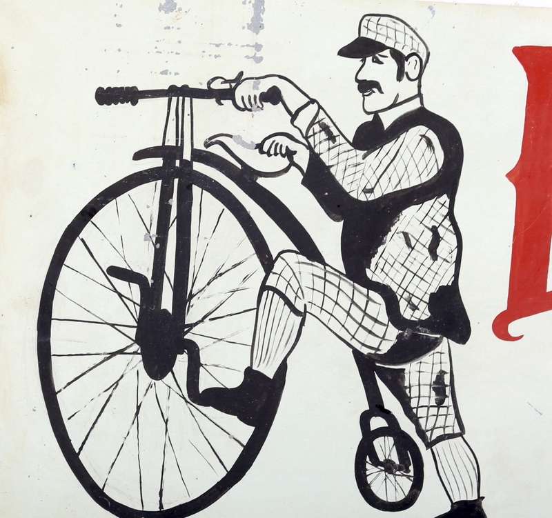 Bicycle Hire Sign , Hanpainted ( ( 91 x 37 cm )