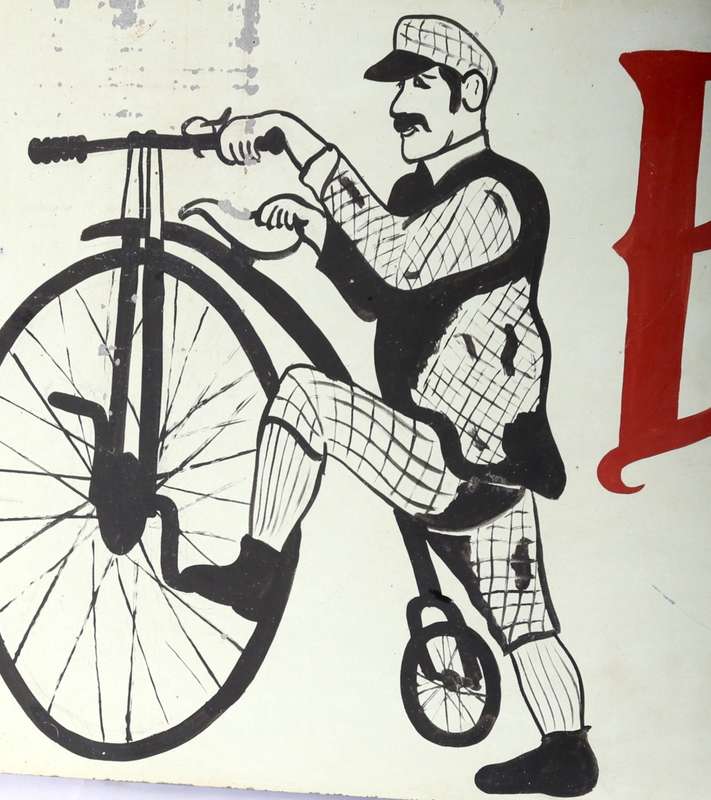Bicycle Hire Sign , Hanpainted ( ( 91 x 37 cm )