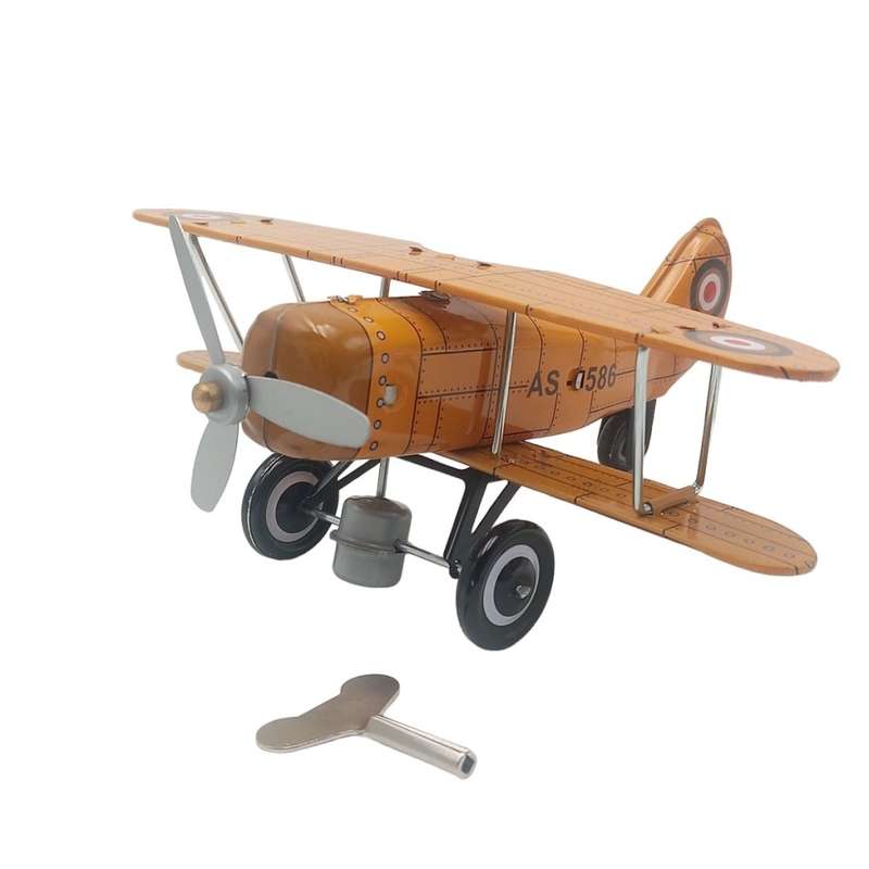 Tinplate Windup Biplane in Box : Curtiss