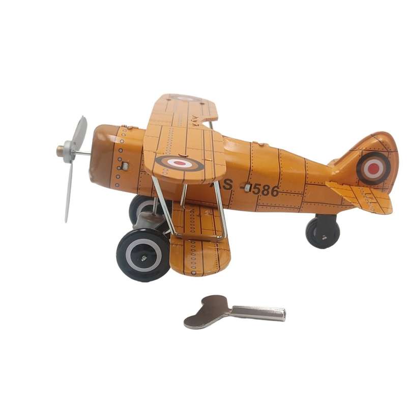 Tinplate Windup Biplane in Box : Curtiss