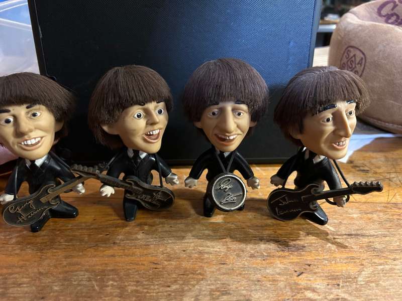 Set of 4 Beatles Remco Dolls with Instruments circa 1964