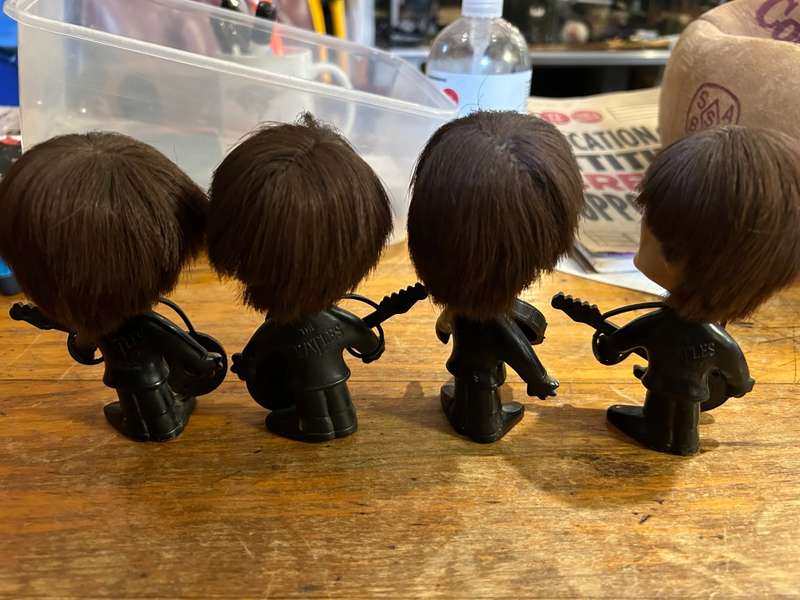 Set of 4 Beatles Remco Dolls with Instruments circa 1964
