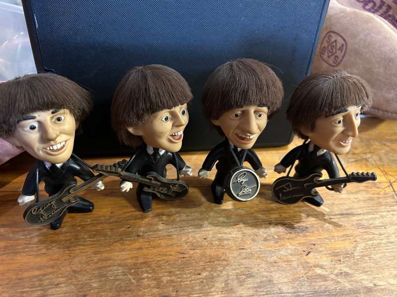 Set of 4 Beatles Remco Dolls with Instruments circa 1964