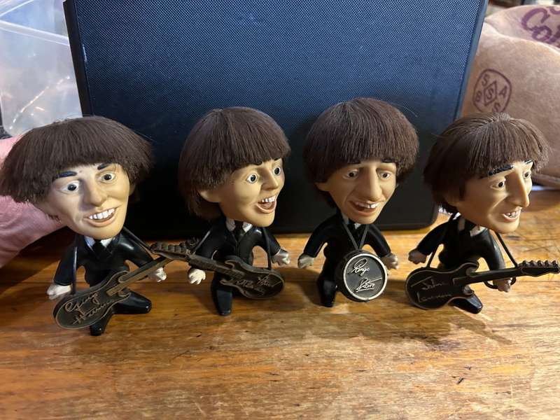 Set of 4 Beatles Remco Dolls with Instruments circa 1964