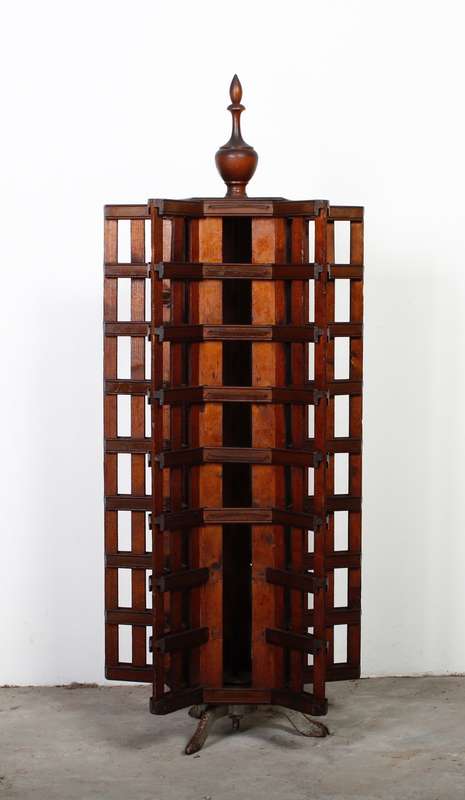 Rare Mahogany Shop Display Postcard Stand ( 115 x 43 cm )