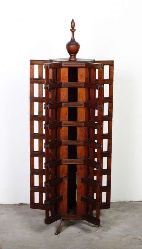 Rare Mahogany Shop Display Postcard Stand ( 115 x 43 cm )