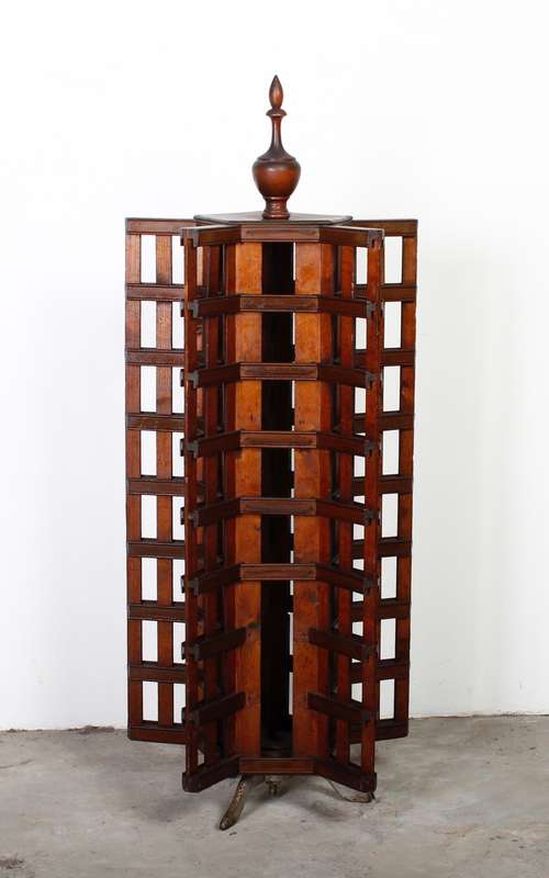 Rare Mahogany Shop Display Postcard Stand ( 115 x 43 cm )