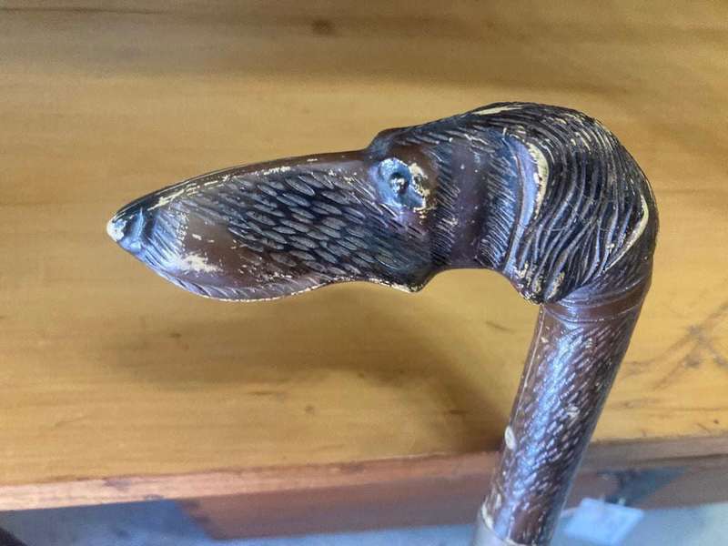 Rare Ravarini Castoldi RCM 1867 Dog Head Walking Cane ( 90 cm )