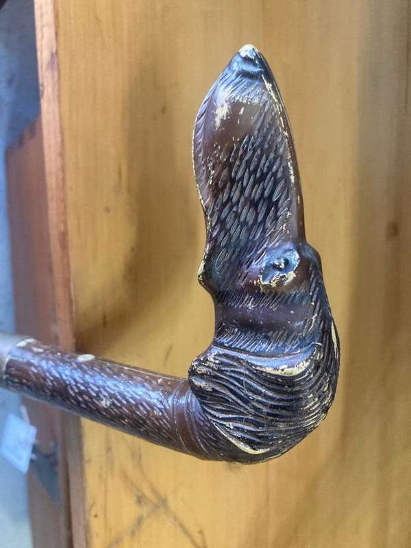 Rare Ravarini Castoldi RCM 1867 Dog Head Walking Cane ( 90 cm )