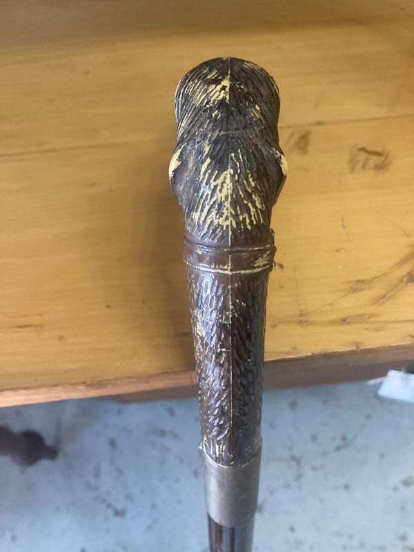 Rare Ravarini Castoldi RCM 1867 Dog Head Walking Cane ( 90 cm )