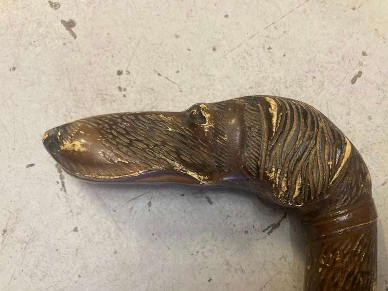 Rare Ravarini Castoldi RCM 1867 Dog Head Walking Cane ( 90 cm )