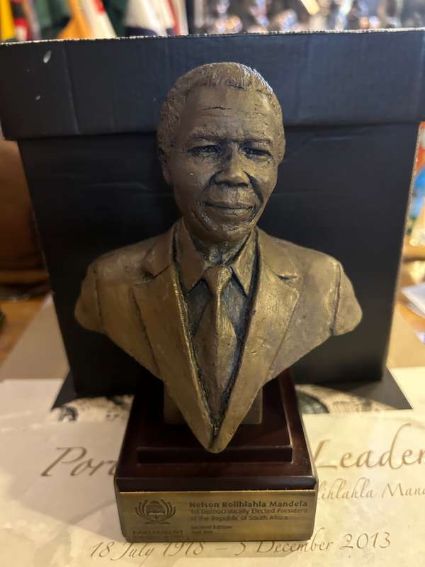 Nelson Mandela: Book plus Bronzed Bust by B Jackson ( 20 cm )