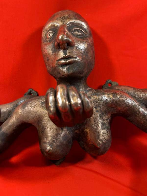 Rare Bronze Head with 5 Arms ( 30 x 20 cm )