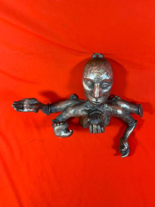 Rare Bronze Head with 5 Arms ( 30 x 20 cm )