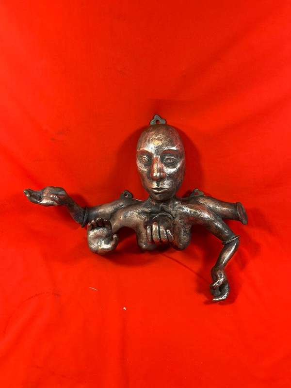 Rare Bronze Head with 5 Arms ( 30 x 20 cm )