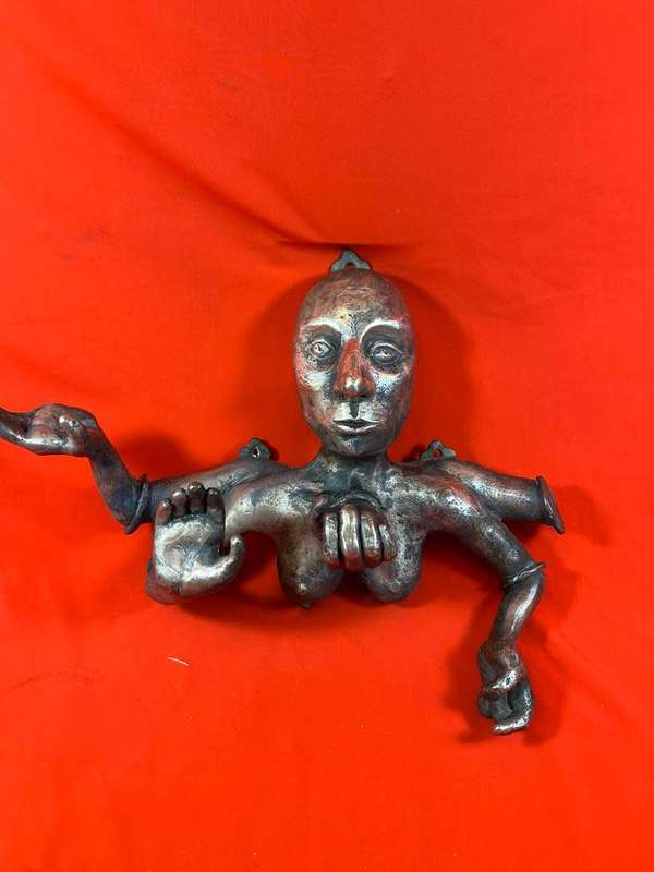 Rare Bronze Head with 5 Arms ( 30 x 20 cm )