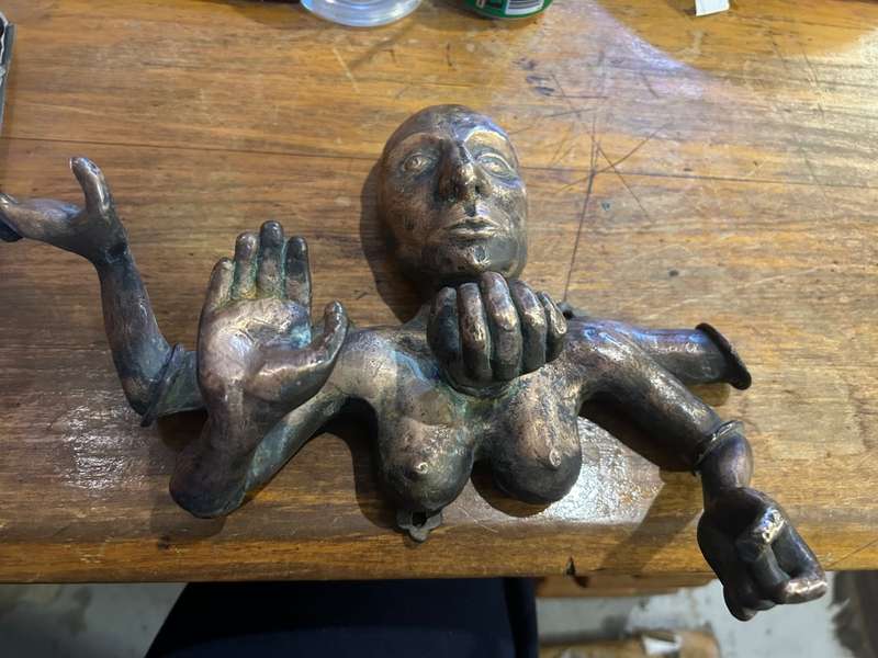 Rare Bronze Head with 5 Arms ( 30 x 20 cm )