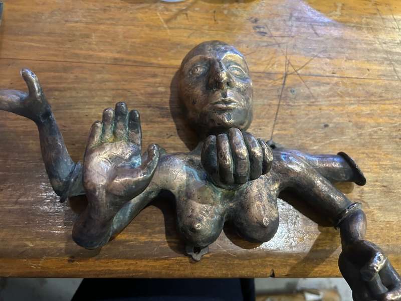 Rare Bronze Head with 5 Arms ( 30 x 20 cm )