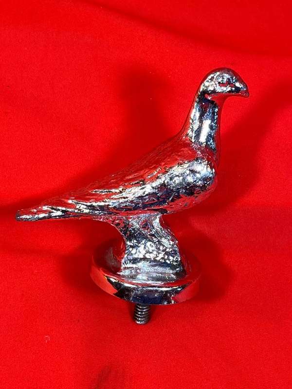 Vintage Chrome Pigeon Car Hood Ornament