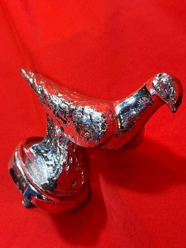 Vintage Chrome Pigeon Car Hood Ornament