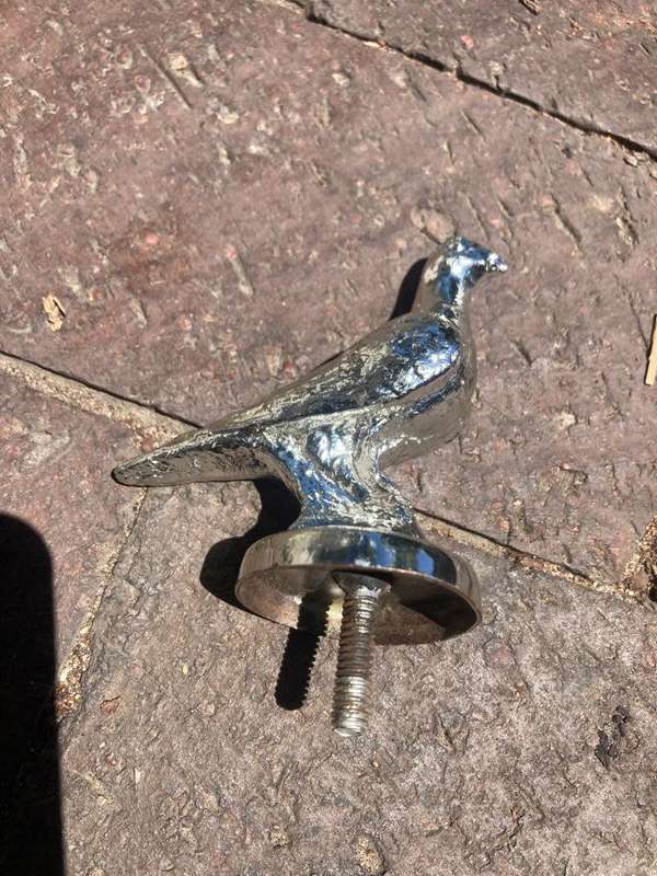 Vintage Chrome Pigeon Car Hood Ornament