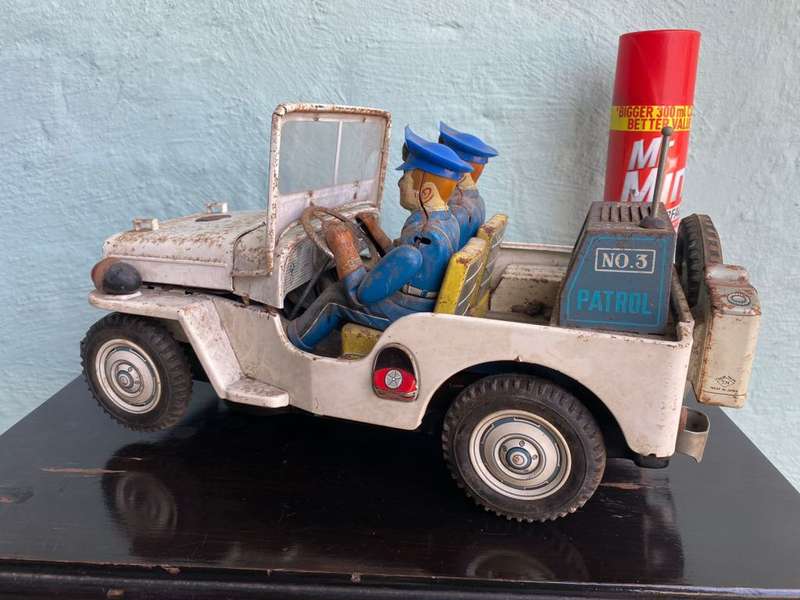 Japanese Tinplate Police Jeep