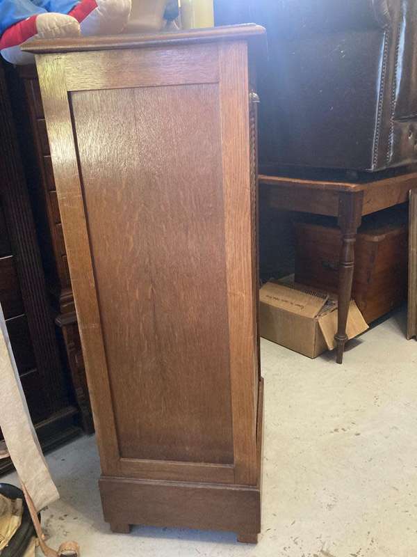 Vintage Oak Rolldoor Filing Cabinet ( 113 x 52 x 41 cm )