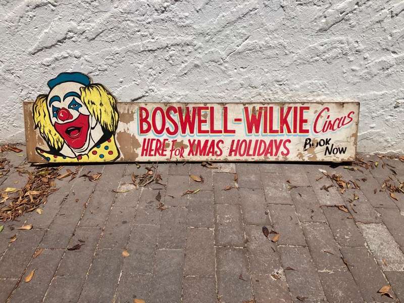 Boswell Wilkie Circus Original Sign ( 165 cm ) Doublesided