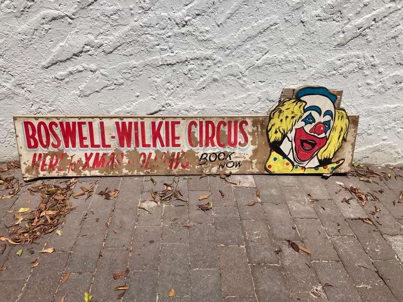 Boswell Wilkie Circus Original Sign ( 165 cm ) Doublesided