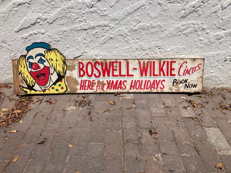 Boswell Wilkie Circus Original Sign ( 165 cm ) Doublesided