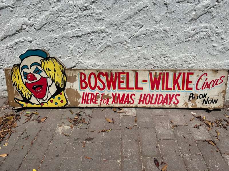 Boswell Wilkie Circus Original Sign ( 165 cm ) Doublesided