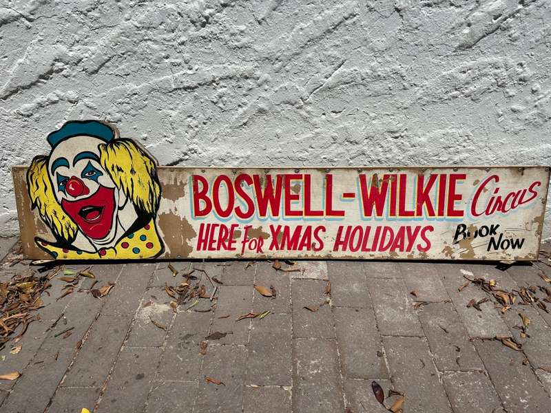 Boswell Wilkie Circus Original Sign ( 165 cm ) Doublesided