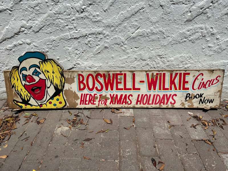 Boswell Wilkie Circus Original Sign ( 165 cm ) Doublesided