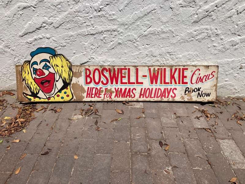 Boswell Wilkie Circus Original Sign ( 165 cm ) Doublesided