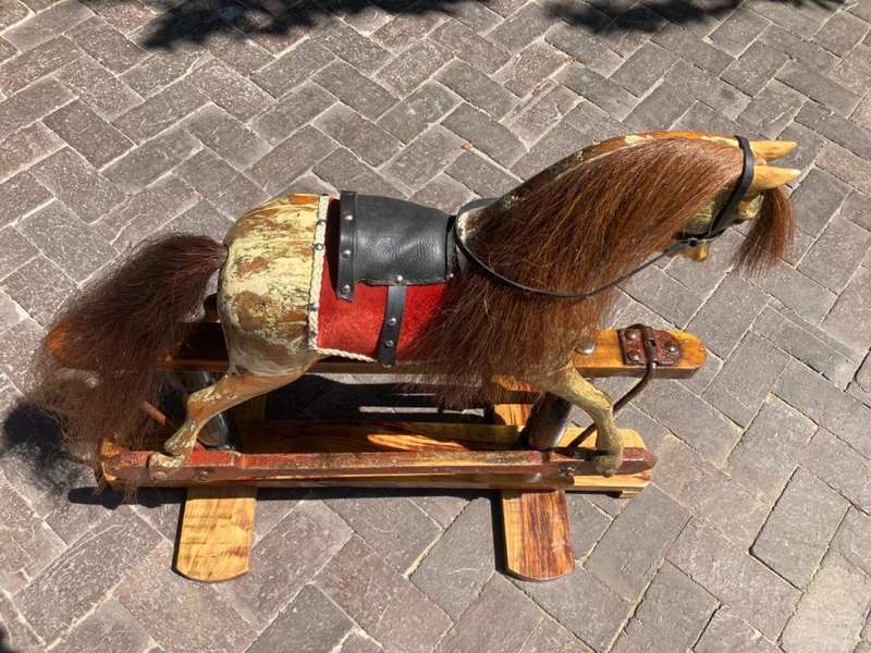 Rare Victorian Lines Bros. Rocking Horse ( 90 x 80 x 40cm )