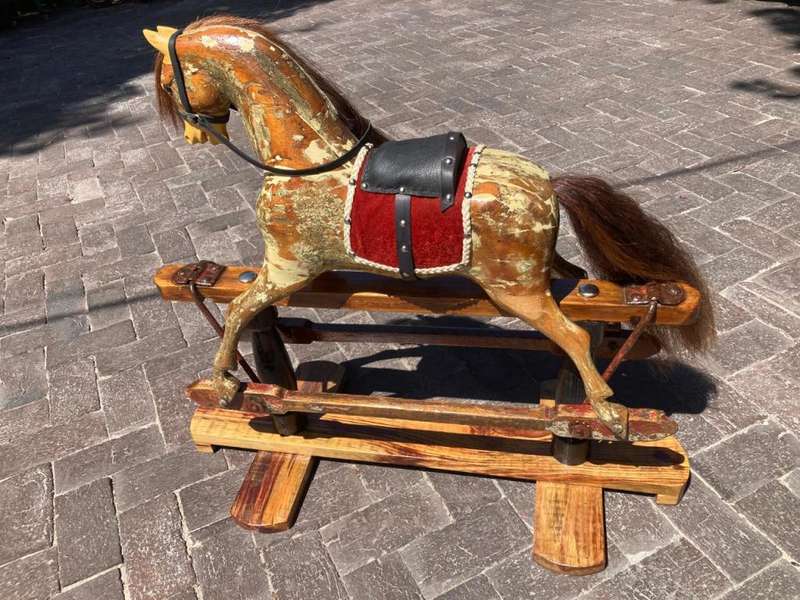 Rare Victorian Lines Bros. Rocking Horse ( 90 x 80 x 40cm )
